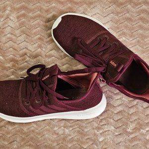 Maroon Adidas Cloudfoam Sneakers, Womens Size 9, Used - Good Condition, No Box